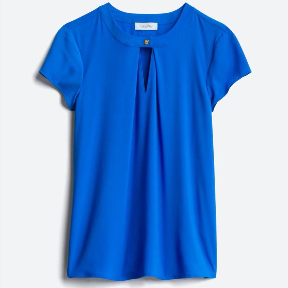 Calvin Klein suit separates Dacian Keyhole detail blouse Cobalt, size M